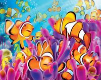 Masterpieces Glow in the Dark 4-Pack Purple: Fish - puzzle image