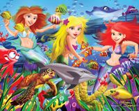 Masterpieces Glow in the Dark 4-Pack Purple: Mermaids - puzzle image