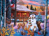 Masterpieces Happy Holidays - Winter Visitors - obrázek puzzlí