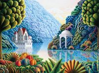 MB Puzzle Teal Lake - puzzle image