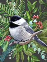 New York Puzzle Company Black-capped Chickadee - puzzle image