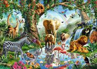 Papercity Puzzles African Wildlife - Jungle Lake - obrázek puzzlí