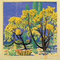 Pomegranate Cholla and Sahuaro - puzzle image