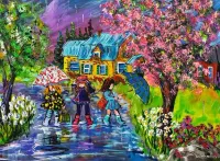 Ravensburger A Walk in the Rain - obrázek puzzlí