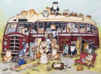 Ravensburger Crazy Cats on the Coach Trip - puzzle image