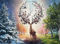 Ravensburger Deer at Day and Night - puzzle image