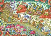 Ravensburger Floral Mushroom Houses - puzzle image