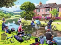 Ravensburger Happy Days No. 7 Favourite Pastimes - The Fishing Contest - puzzle image