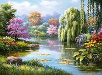 Ravensburger Romantic Pond View - puzzle image