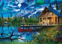 Schmidt Mountain Lake in the Moonlight - puzzle image