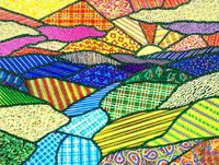 SunsOut Quilted Appalachian Sunset - puzzle image