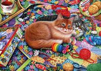 The Wentworth Wooden Jigsaw Puzzling Cats - obrázek puzzlí