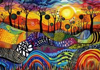 Travel Puzzles Sunrise in the Savannah - obrázek puzzlí