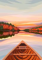 Villager Puzzles Canoeing at Dawn - puzzle image
