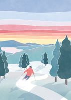 Villager Puzzles Sunset Ski - obrázek puzzlí