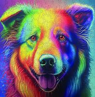 Wooden Puzzle Multicolored Labrador - puzzle image