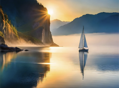 Trefl Sailing Sunrise - obrázek puzzlí