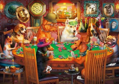 Art Puzzle Gambler Dogs - puzzle image
