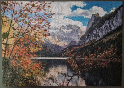 Ravensburger Vorderer Gosausee mit Dachsteinmassiv - obrázek puzzlí