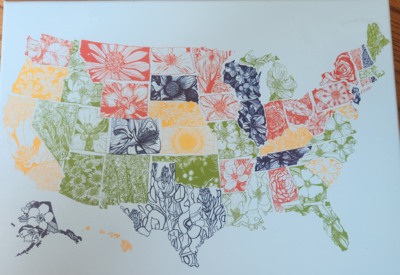 Eccolo Ltd. United States Flower Map - obrázek puzzlí