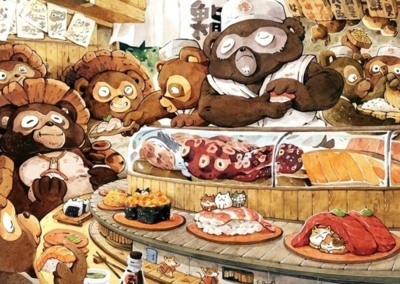 Puzzle story Tanuki Sushi Shop - obrázek puzzlí