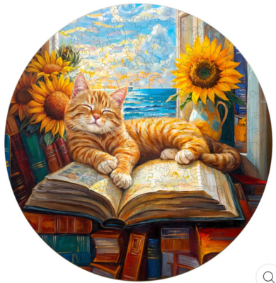 Wood Bests Lazy Orange Cat - puzzle image