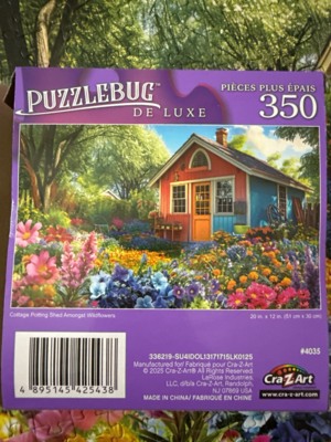 Puzzlebug Cottage Potting Shed Amongst Wildflowers - obrázek puzzlí