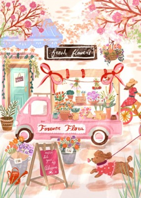 Pieces & Peace Forever flora, flower market - puzzle image