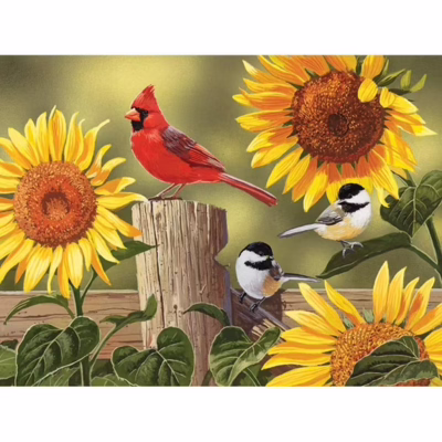 Bits and Pieces Sunflowers and Songbirds - puzzle image