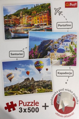 Trefl Puzzle 3x500: Santorini - imagen del puzzle