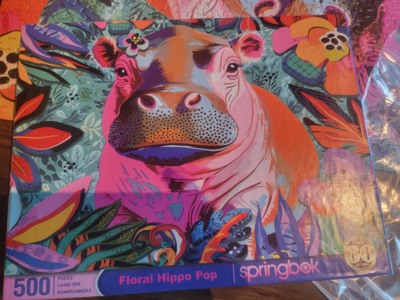 Springbok Floral Hippo Pop - puzzle image
