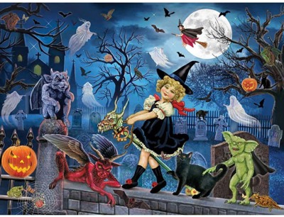 Bits and Pieces Little Witch’s Halloween Party - obrázek puzzlí