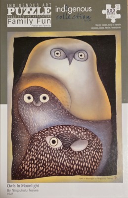 Indigenous Art Puzzle Owls in Moonlight - obrázek puzzlí