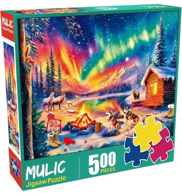 MUlic Campfire Under the Northern Lights - image du puzzle