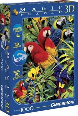 Clementoni Majestic Macaws Magic 3D - パズル画像