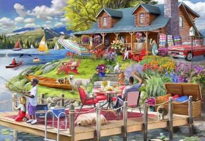 Bluebird Lake View Cabin Mountain Time - image du puzzle