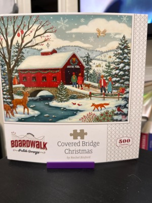 Boardwalk Covered Bridge Christmas - imagen del puzzle