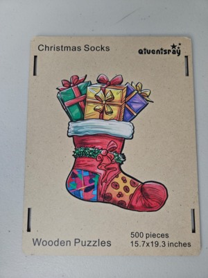 Qiuenisray Christmas Socks (Wooden) - obrázek puzzlí