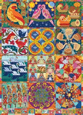 Cobble Hill Twelve Days of Christmas Quilt - obrázek puzzlí