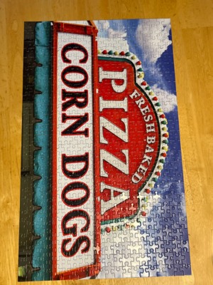 Puzzlebug Pizza and Corn Dog Sign - obrázek puzzlí