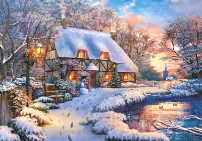 Castorland Winter Cottage - obrázek puzzlí