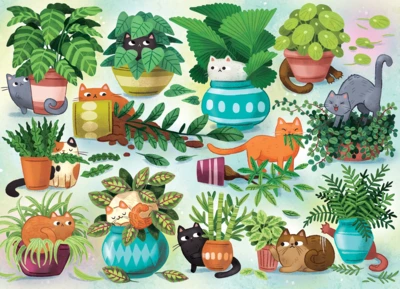 Cobble Hill Cats vs. Plants - puzzle image