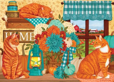 Cobble Hill Pumpkin Patch Cats - obrázek puzzlí