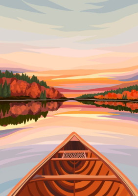 Villager Puzzles Canoeing at Dawn - imagen del puzzle