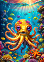 Enjoy Cute Octopus - obrázek puzzlí