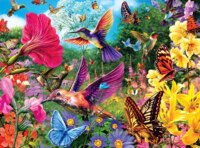 Corner Piece Hummingbirds & Butterflies - puzzle image