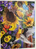 Bits and Pieces Goldfinches In the Sunflowers - puzzle image