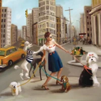 New York Puzzle Company Pets in the City - puzzle image