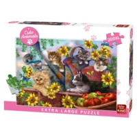 King Kittens in Garden - obrázek puzzlí