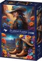 Bluebird Cowgirl and Boots Far West Collection - Boots - puzzle image